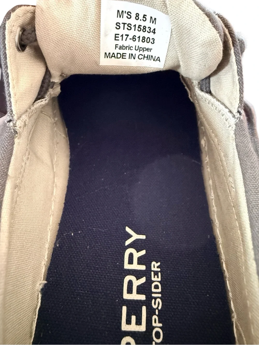 Brand New Sperry Men's Grey Canvas Boat Shoes Size 8.5
